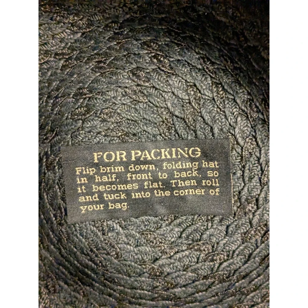 Eric Javits New York‎ Black Packable Woven Straw Bucket Sun Hat - Picture 4 of 5